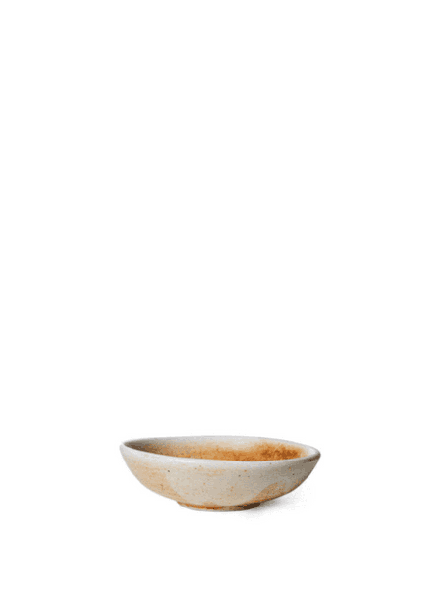 HK Living Chef Ceramics Small Dish In Rustic Cream/brown