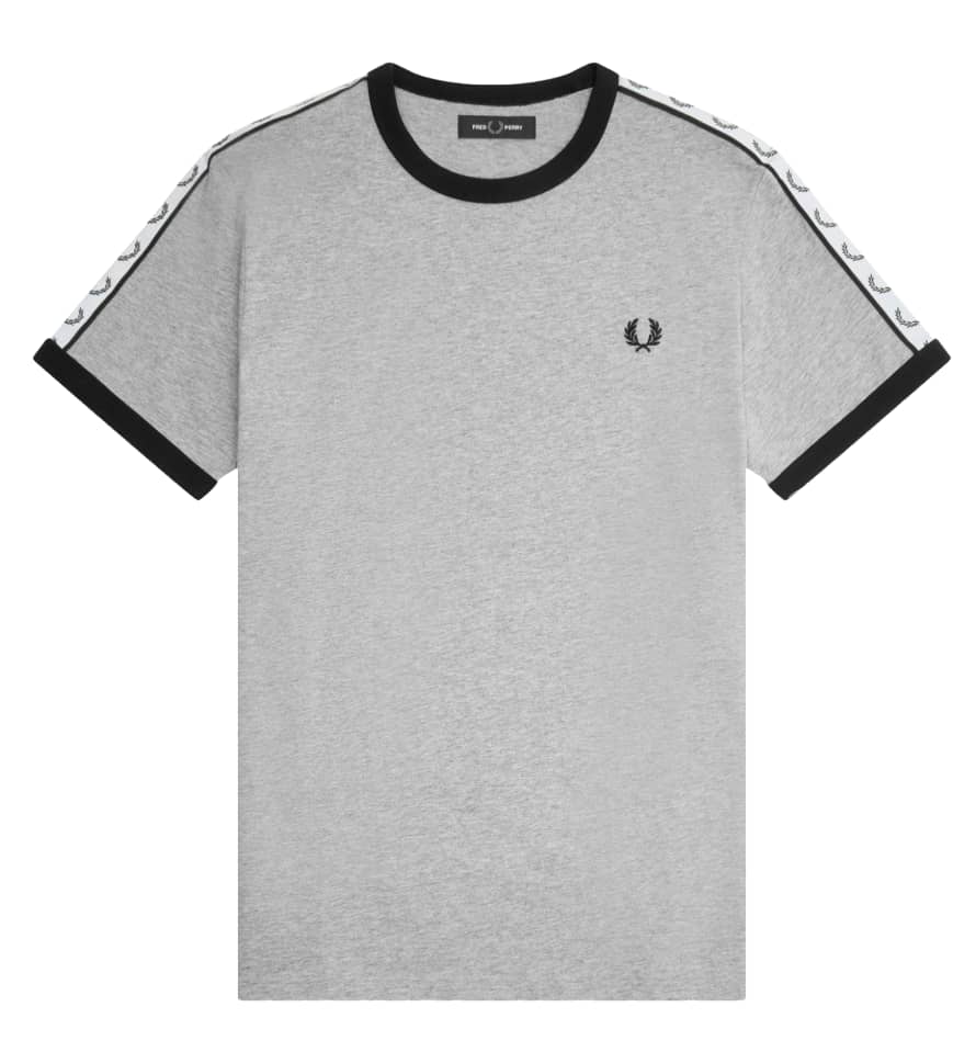Fred Perry Authentic Taped Ringer Tee Steel Marl