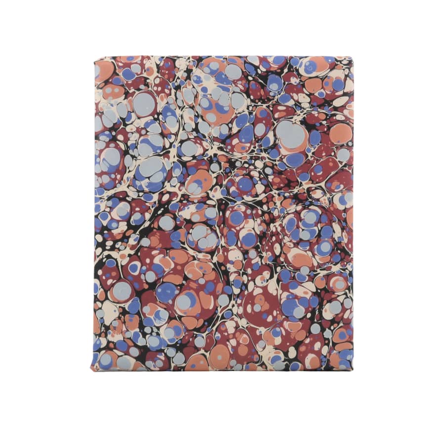Jemma Lewis 10 Sheets of Marbled Paper - Red & Blue Turkish Spot