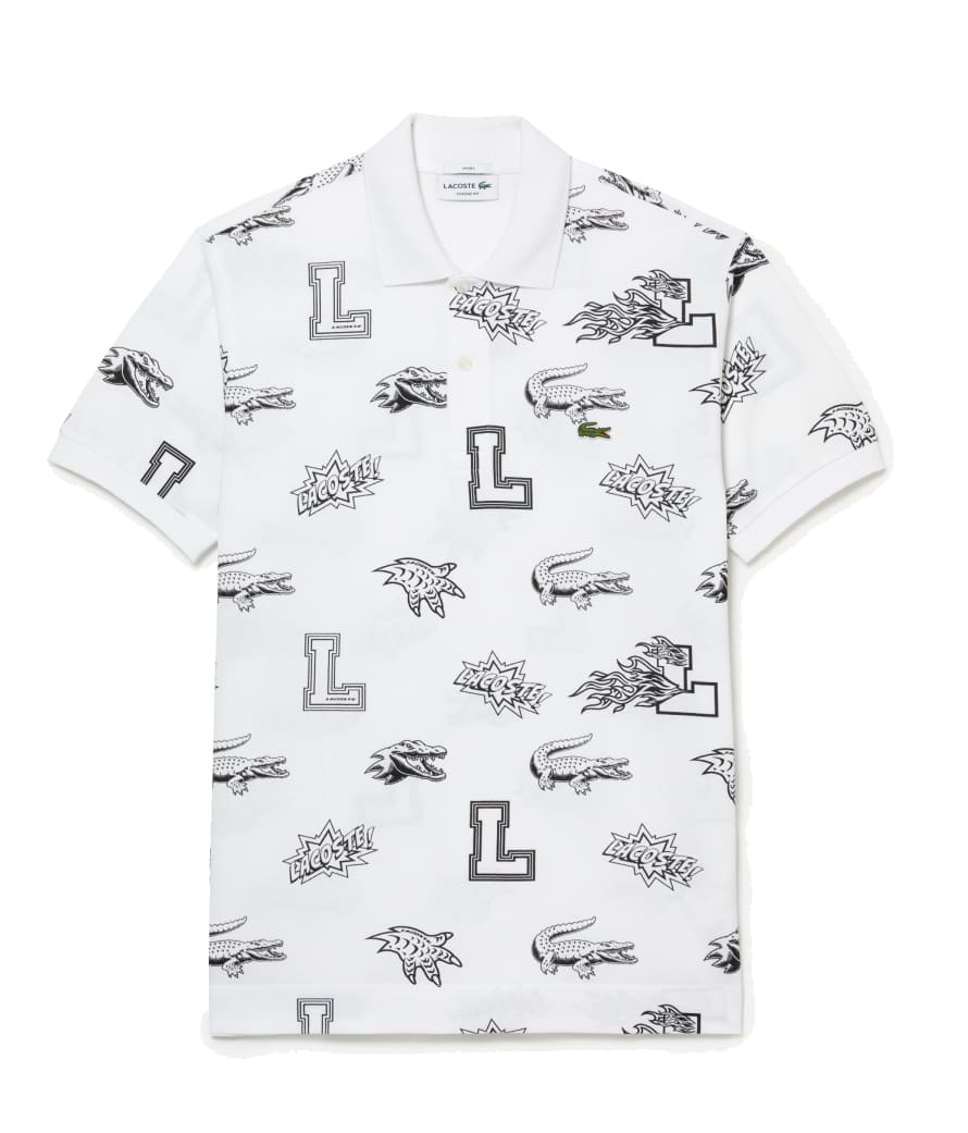 Lacoste Lacoste Holiday Unisex Polo Shirt Personalized Print White