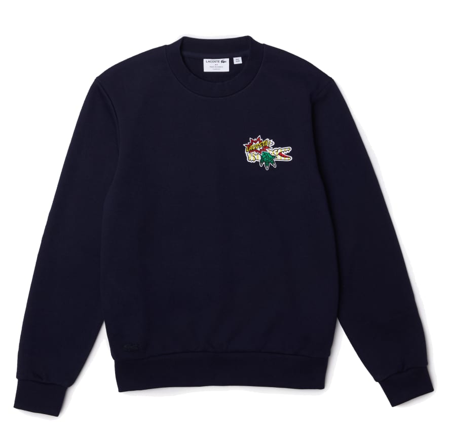 Lacoste Holiday Sweatshirt Organic Cotton Logo Dark Navy