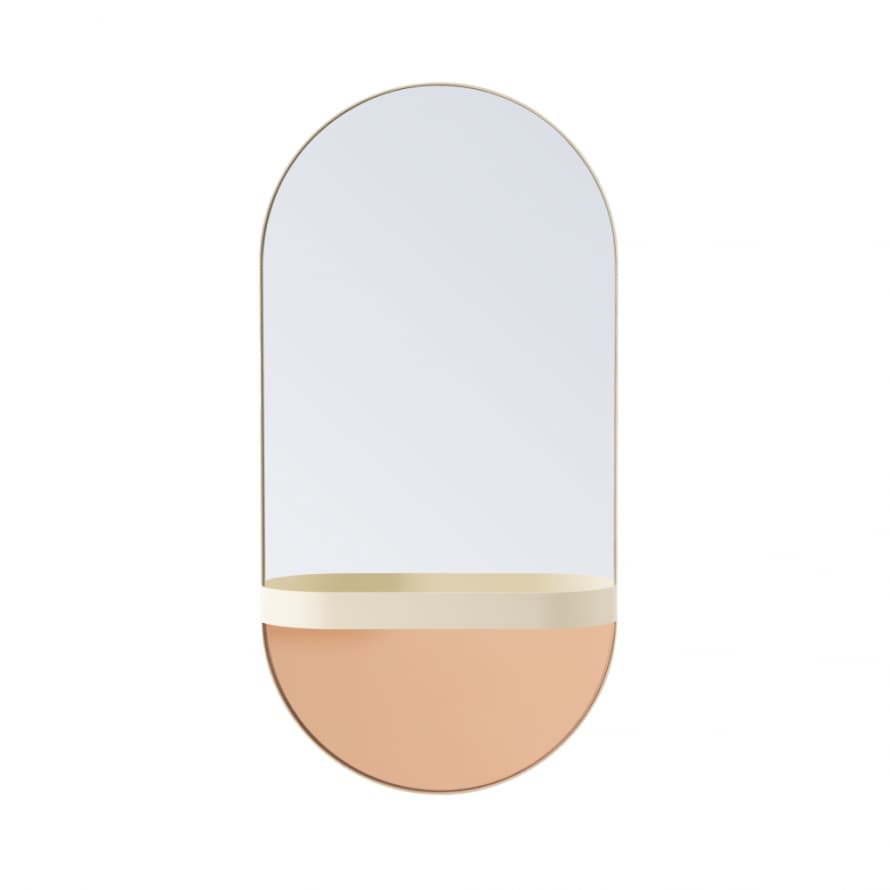 Remember Wall Mirror With Shelf Cream Orange