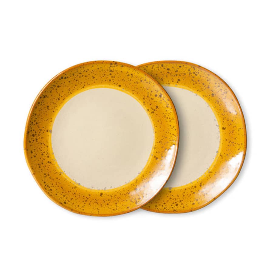 HK Living 70s Ceramics: Side Plates Autumn (set Of 2)