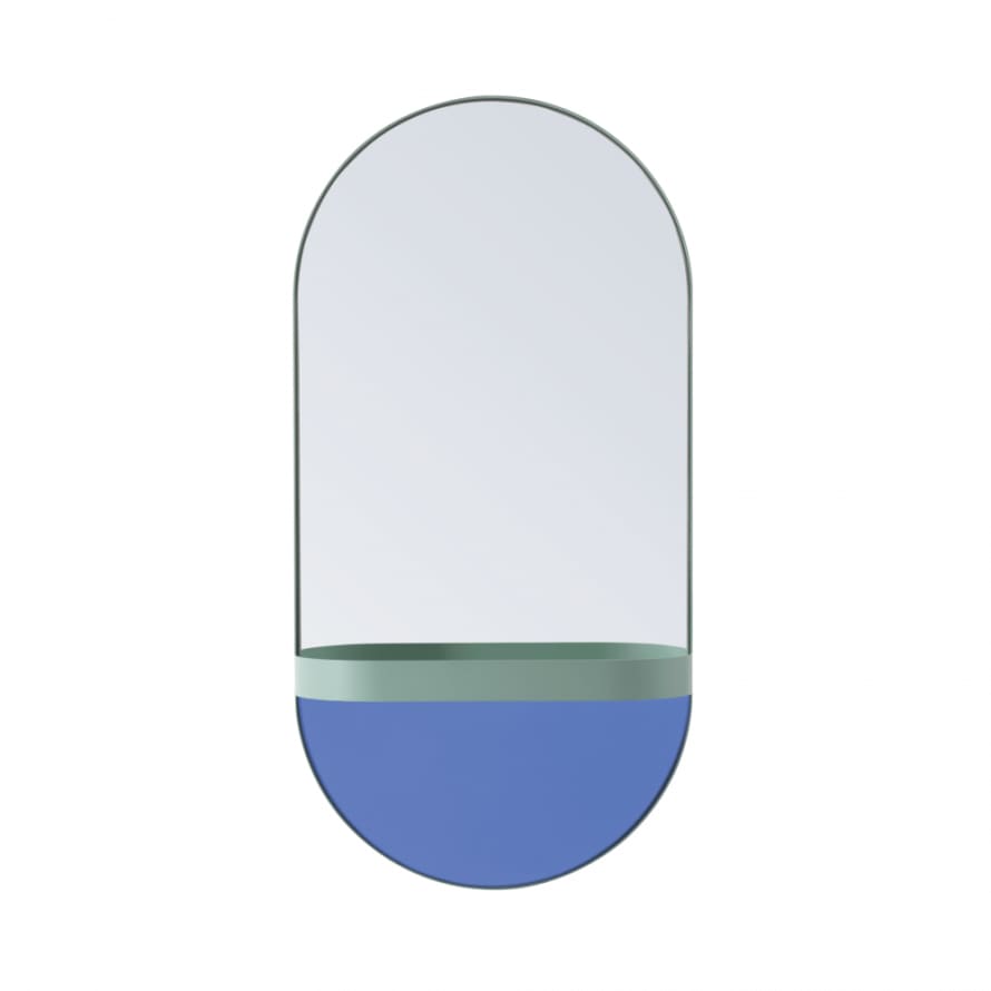 Remember Wall Mirror With Shelf Mint Green Kobalt Blue