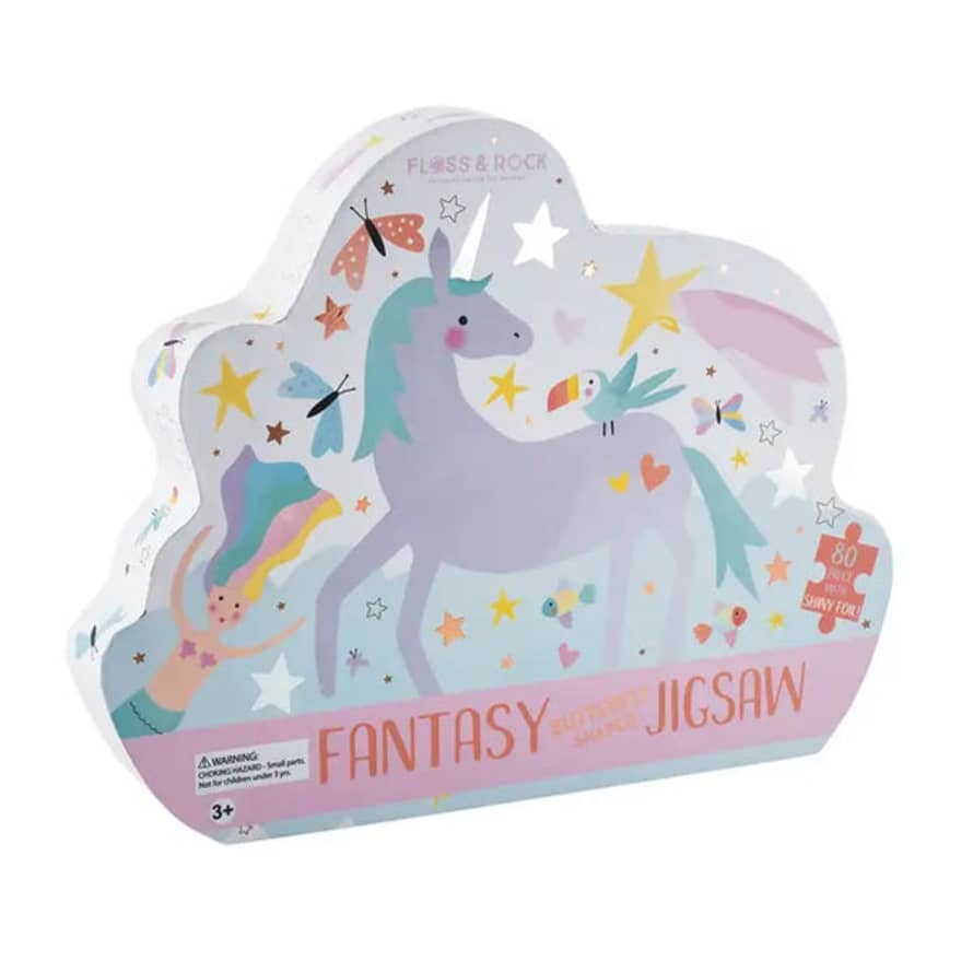 Floss & Rock Fantasy 80pc " Butterfly" Shaped Jigsaw With Shaped Box