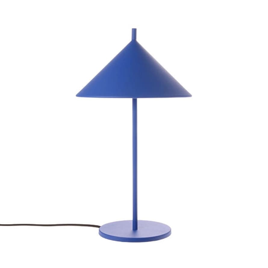 HK Living Metal Triangle Table Lamp Matt Cobalt Medium