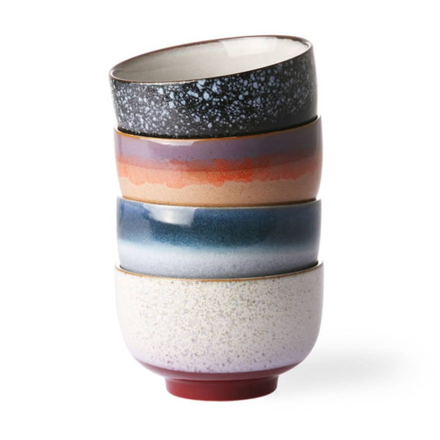 HKliving 70s Ceramics: Noodle Bowls (set Of 4)