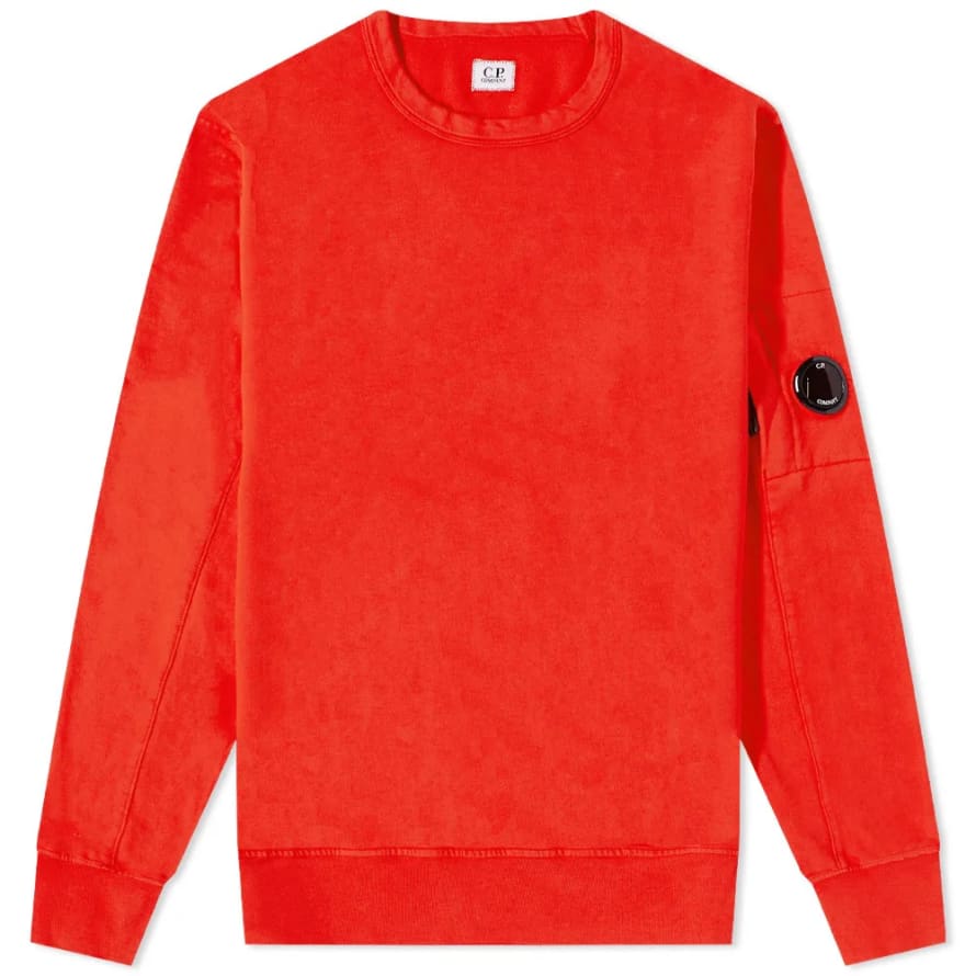 C.P. Company C.p. Company Diagonal Raised Fleece Crew Neck Sweatshirt Red