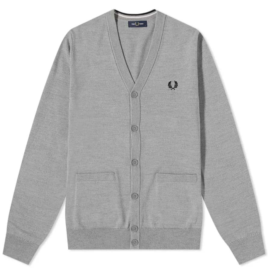 Fred Perry Fred Perry Merino Cotton Classic Cardigan Grey