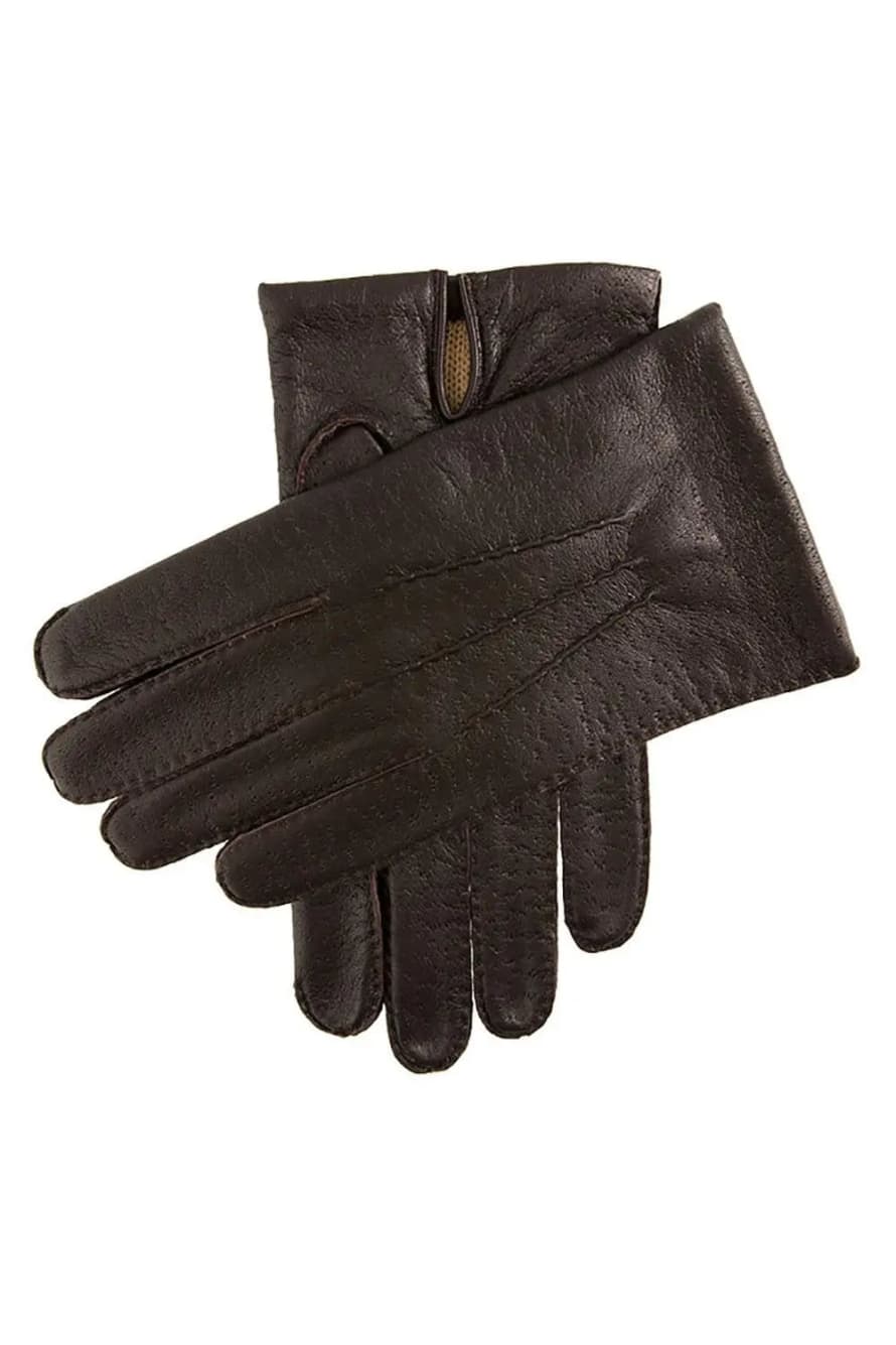 Dents  Kent Brown Imitation Peccary Leather Gloves