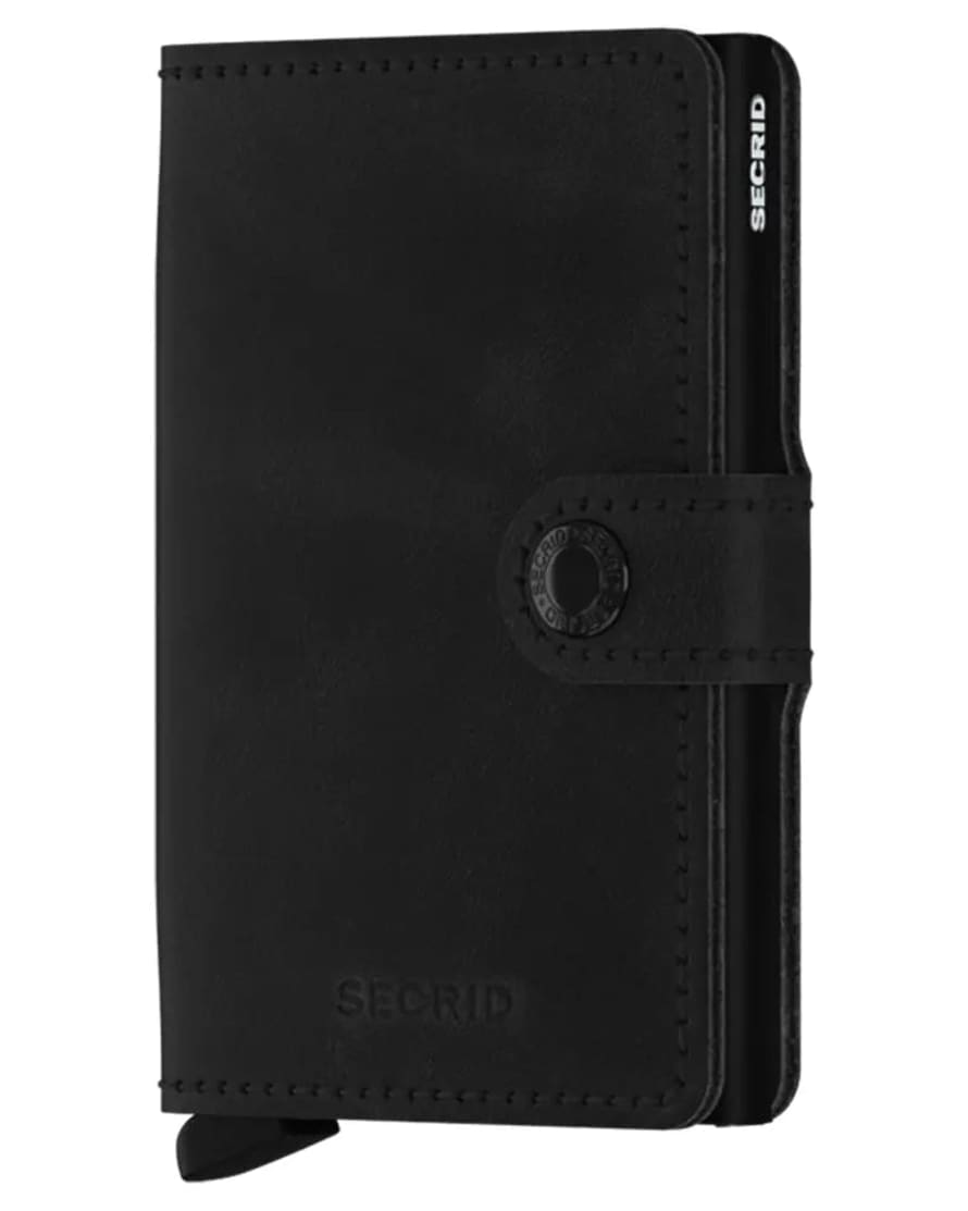 Secrid Mini Leather Wallet - Vintage Black