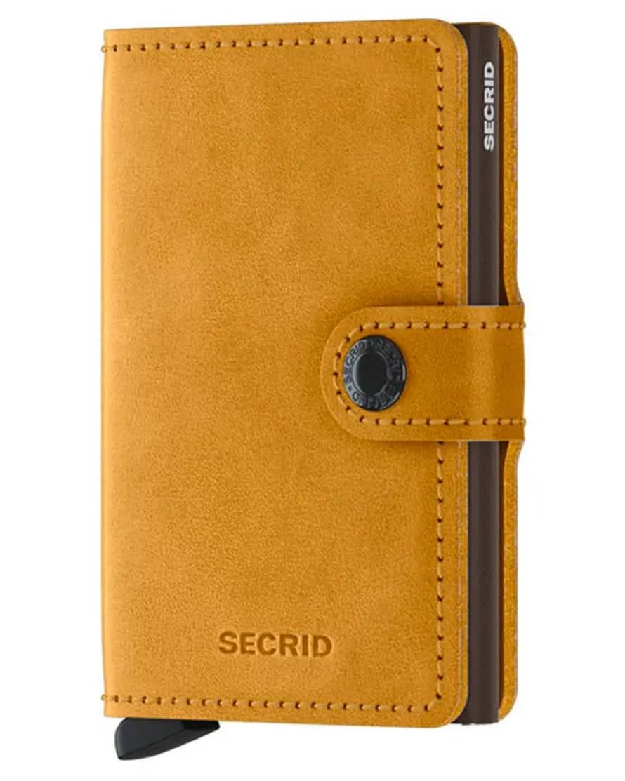Secrid Mini Leather Wallet - Vintage Ochre Yellow