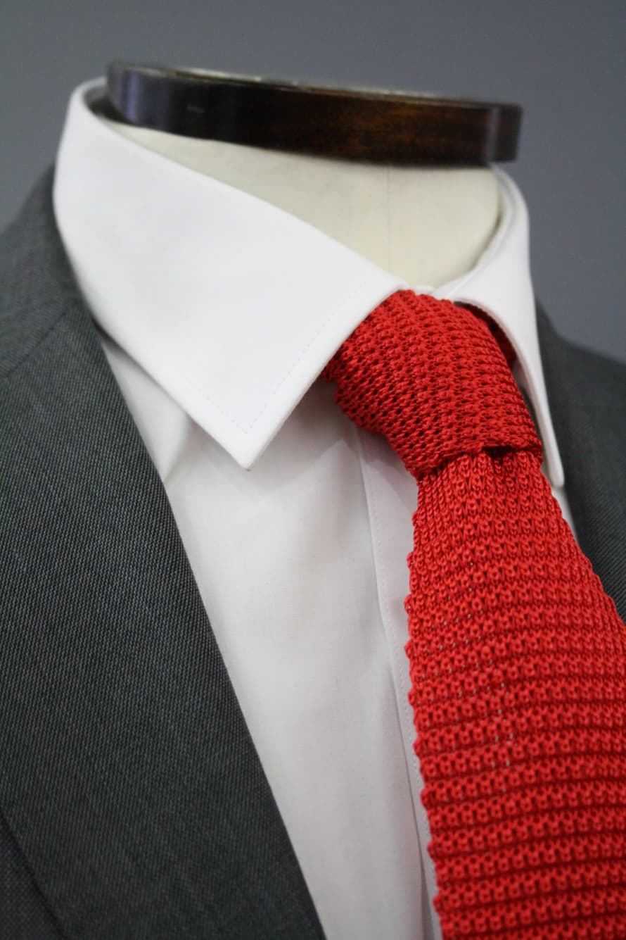 Knightsbridge Neckwear Red Knitted Silk Tie