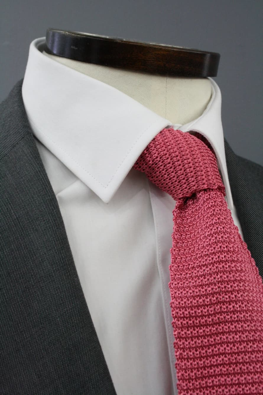 Knightsbridge Neckwear Salmon Pink Knitted Silk Tie