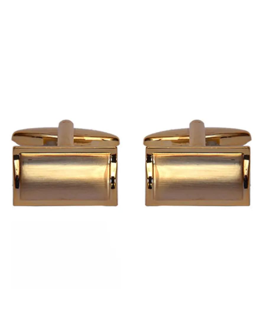 Dalaco Brushed Gold Rectangular Curved Cufflinks