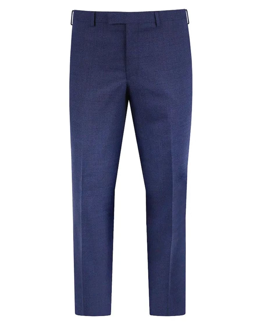 Torre Micro Houndstooth Suit Trousers - Blue / Black