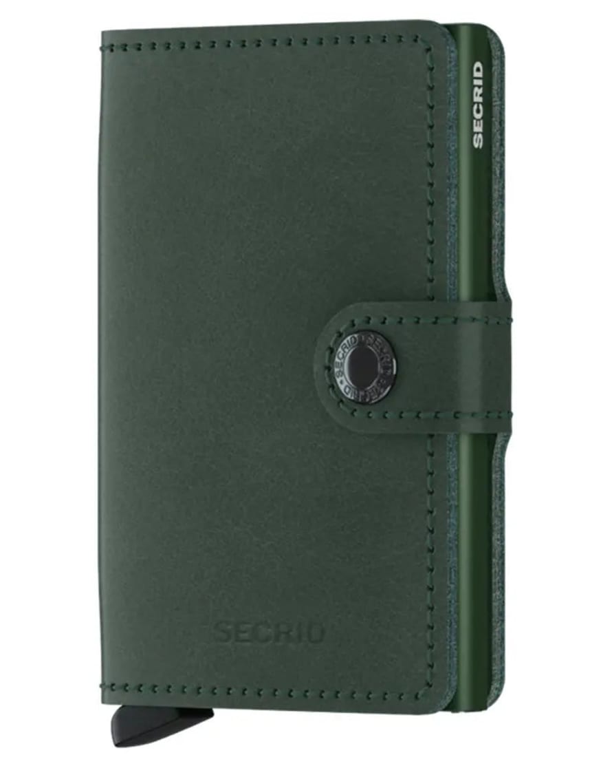 Secrid Mini Leather Wallet - Original Green