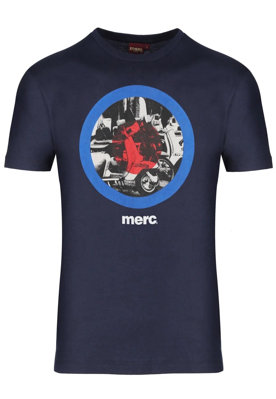 Merc London Granville Print T-shirt - Navy