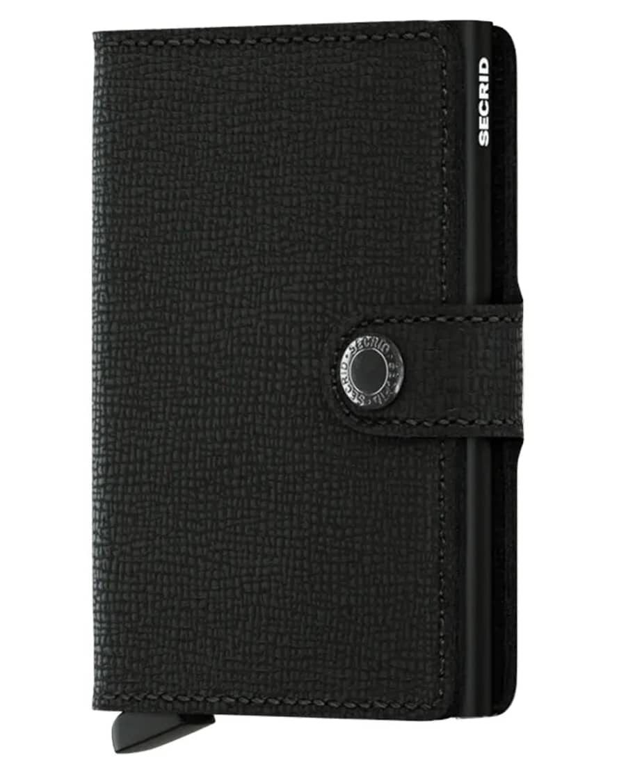 Secrid Mini Leather Wallet - Crisple Black