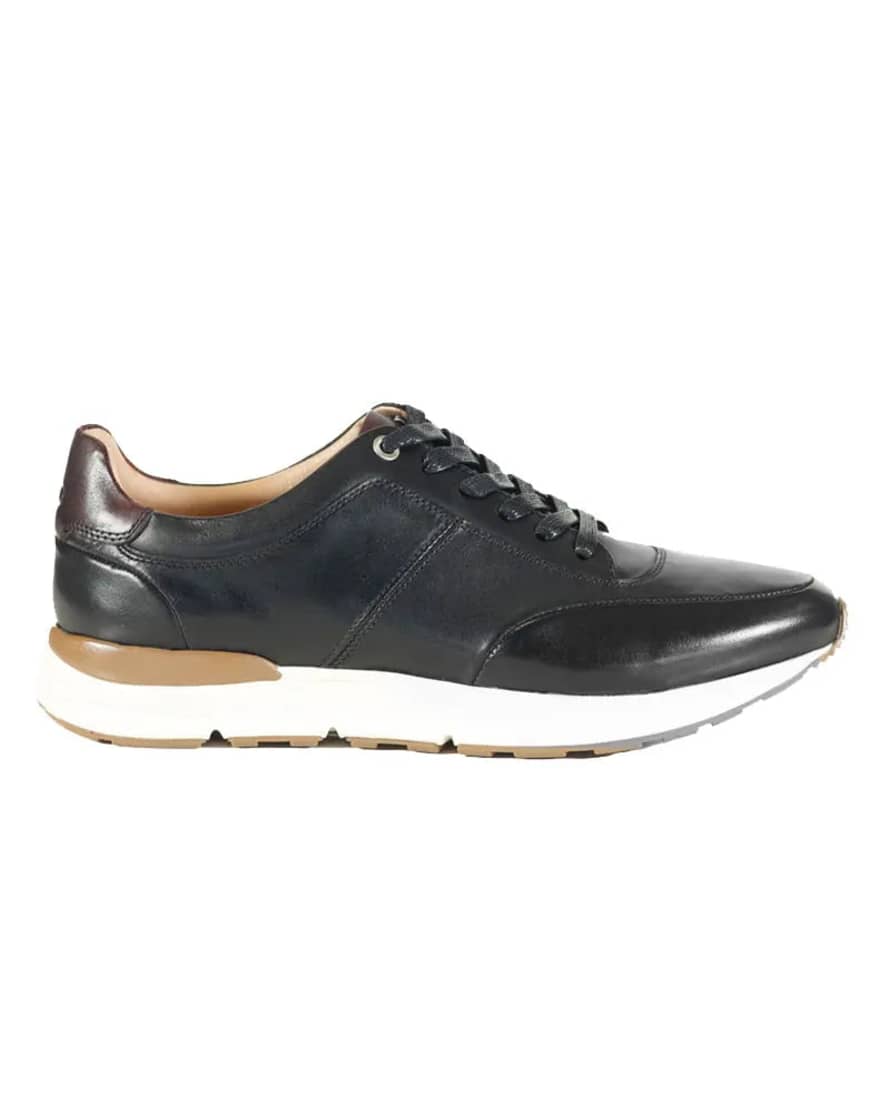Azor Calabria Leather Trainers - Black