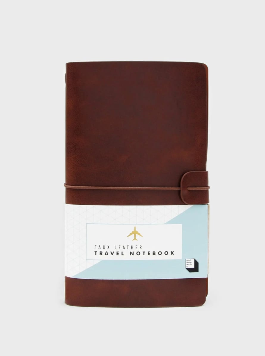 Suck UK Brown Faux Leather Travel Notebook
