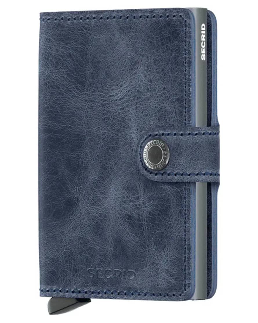 Secrid Mini Leather Wallet - Vintage Blue