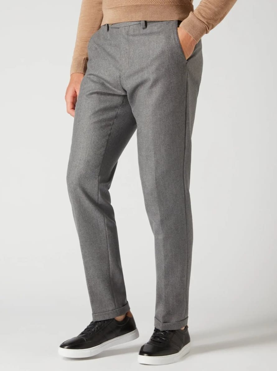 Remus Uomo Sabino Grey Textured Trousers