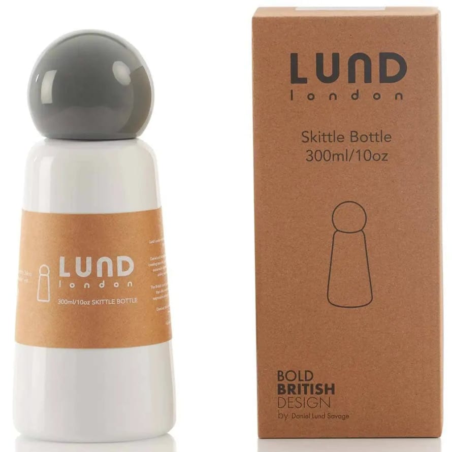 Lund London Skittle Mini Adventure Thermal Bottle - White / Dark Grey
