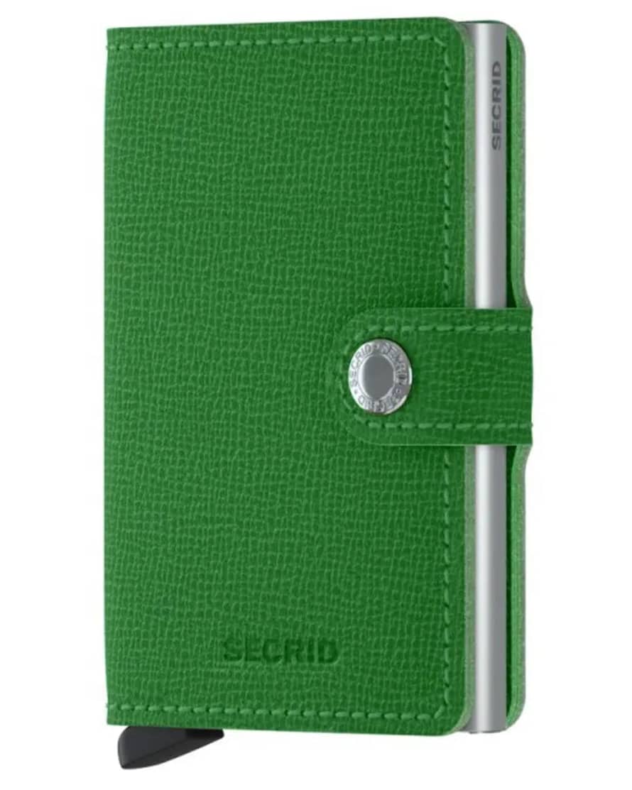 Secrid Mini Leather Wallet - Crisple Light Green