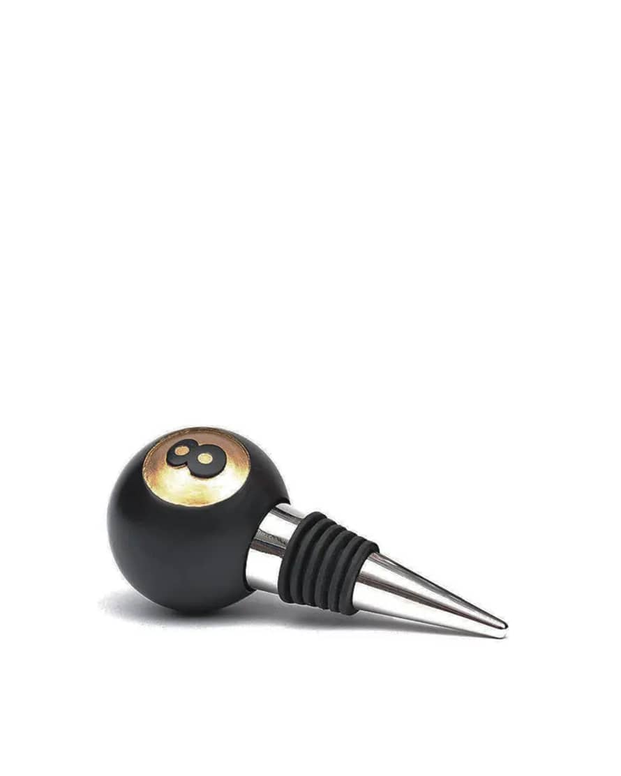 Iron and Glory 8 Ball Bottle Stop - Black / Gold