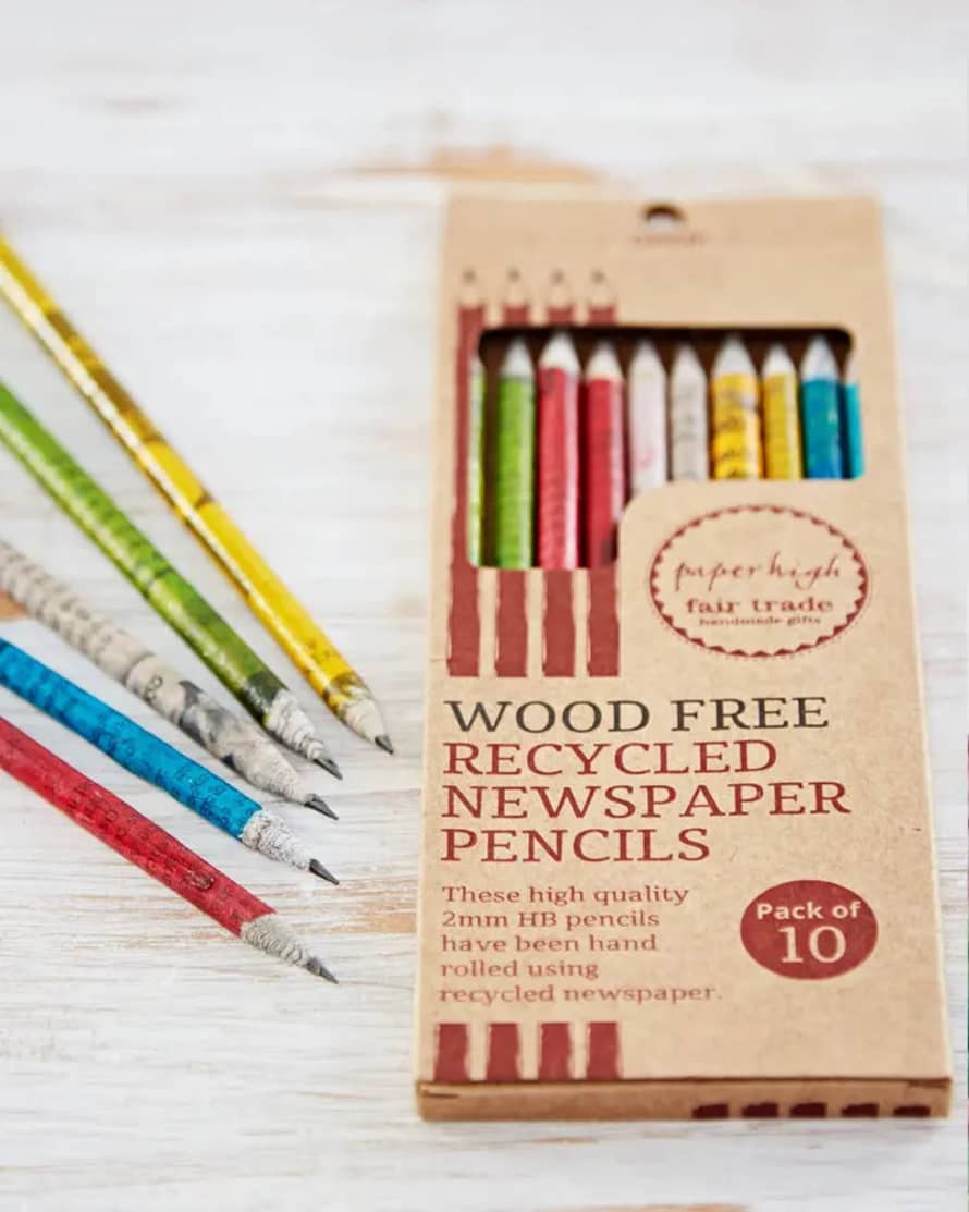 Woven Durham Recycled Newspaper Pencils - Multi