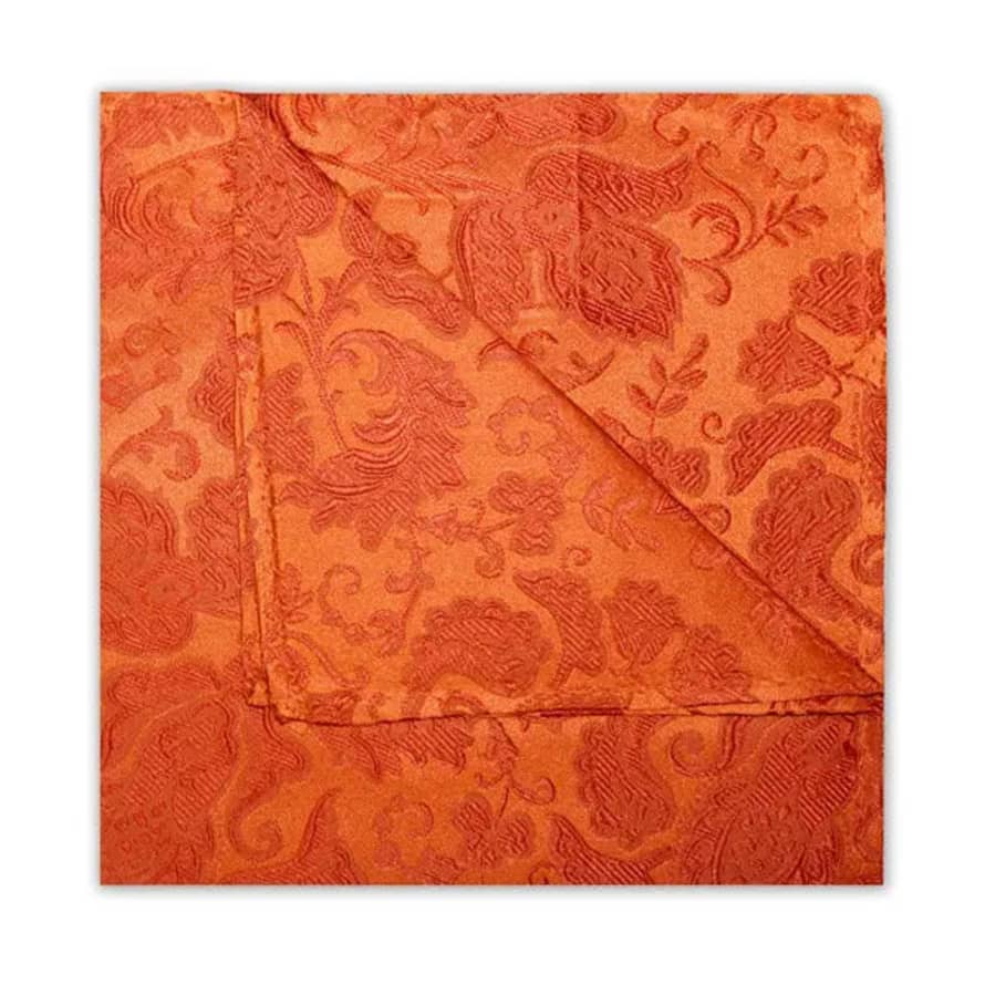 Knightsbridge Neckwear Floral Silk Pocket Square - Orange