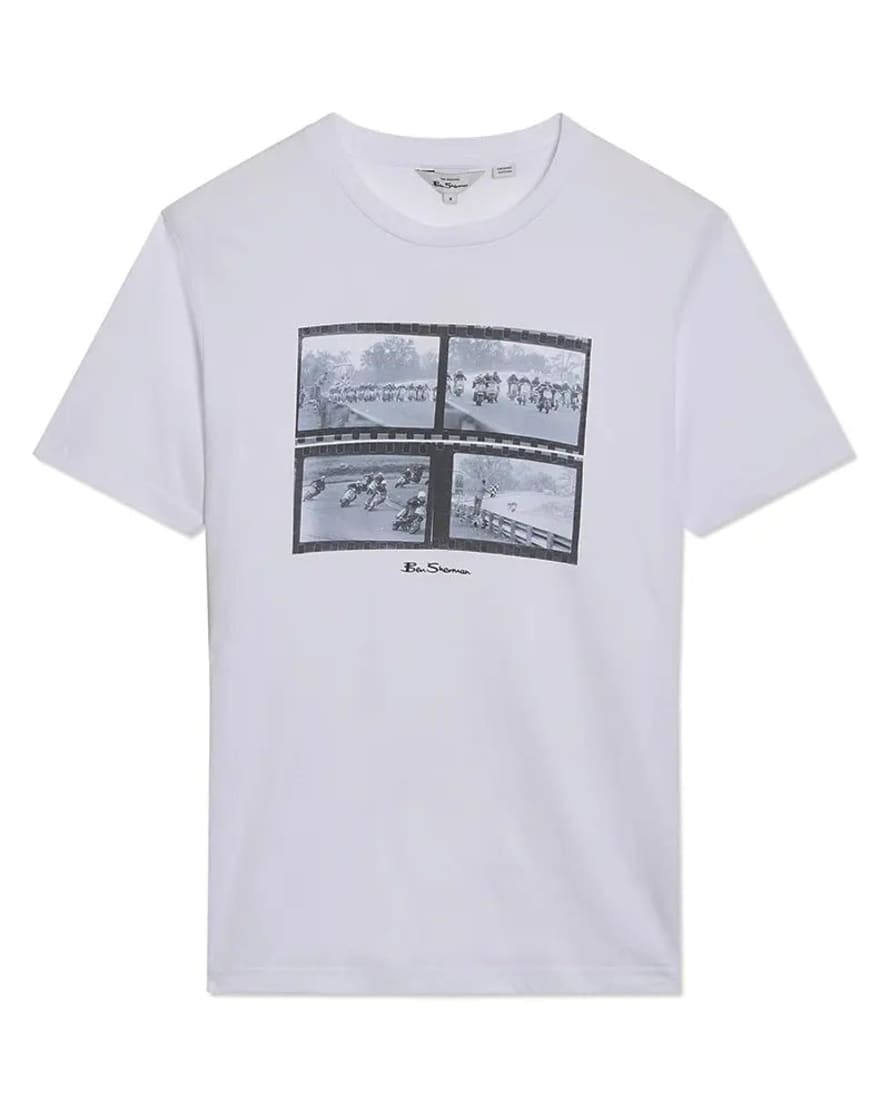 Ben Sherman Start Line Print T-shirt - White