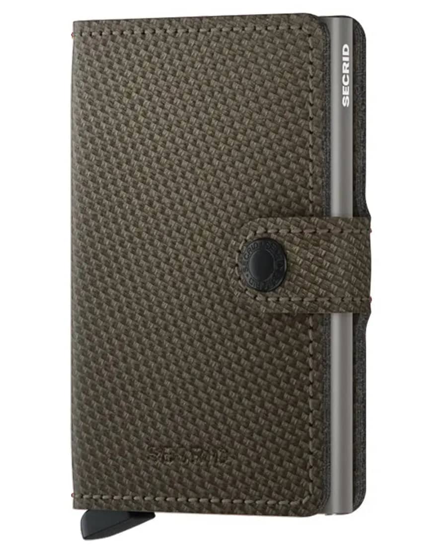 Secrid Mini Leather Wallet - Carbon Khaki