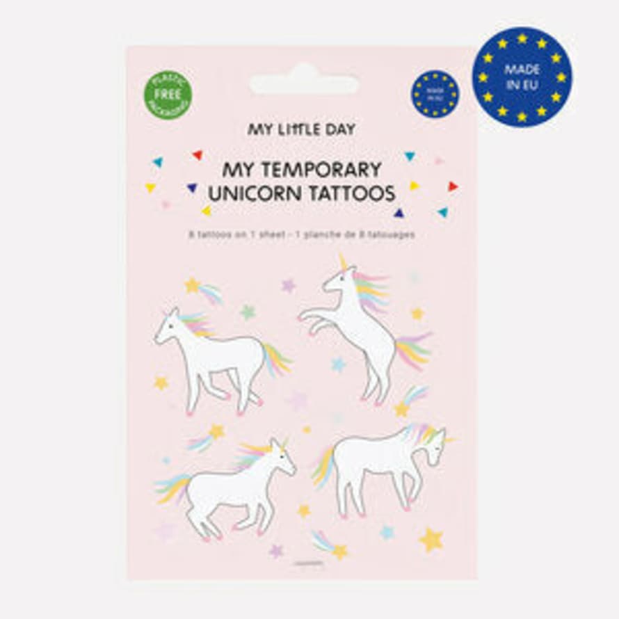 My Little Day Sheet Of 8 Unicorn Tattoos