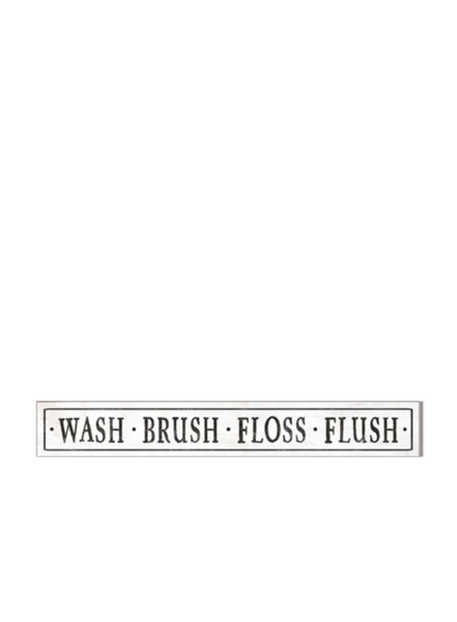 Kindred Hearts Wash Brush Floss Flush Door Plank Sign