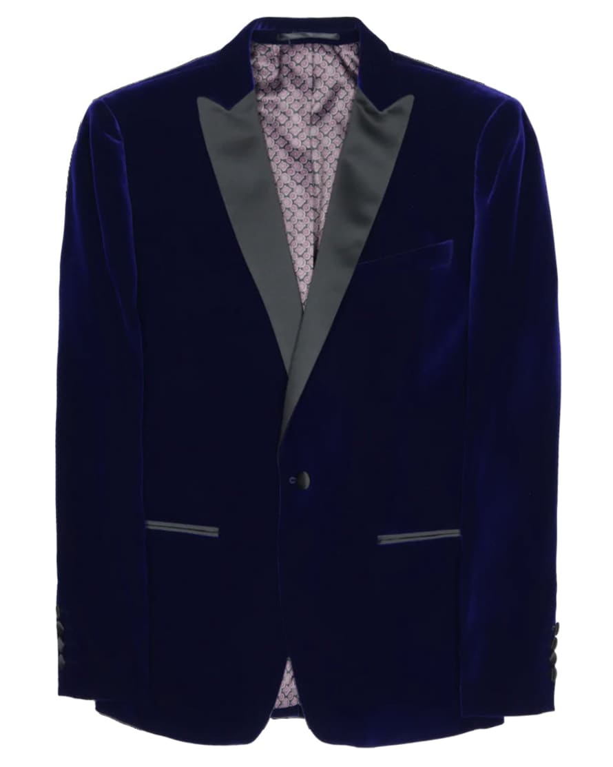Antique Rogue Velvet Blazer Suit Jacket - Blue