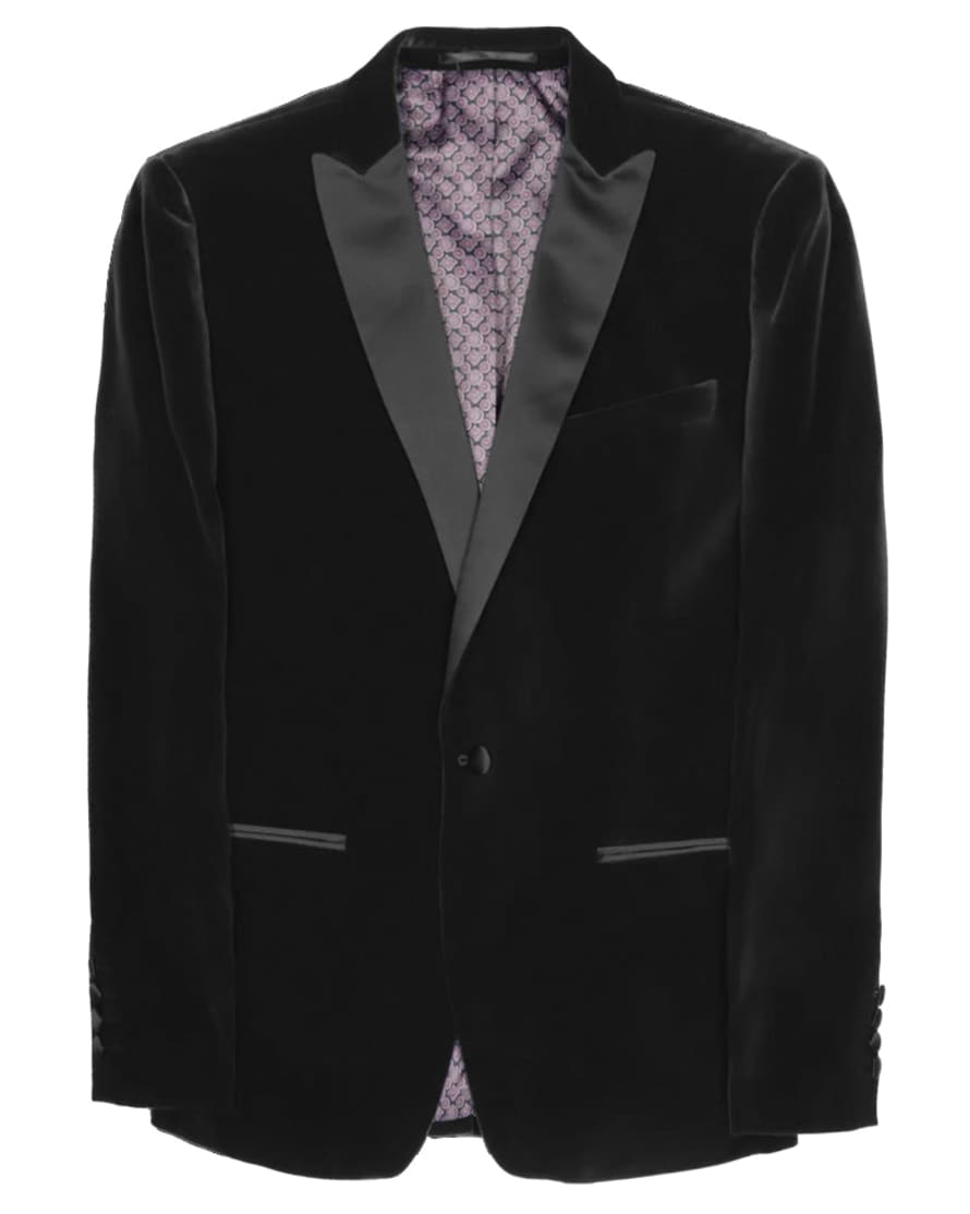 Antique Rogue Velvet Blazer Suit Jacket - Black