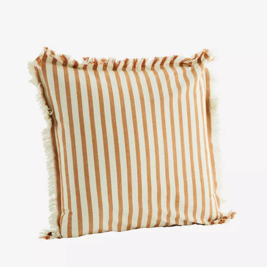 Madam Stoltz Printed Cushion Cover with Fringes