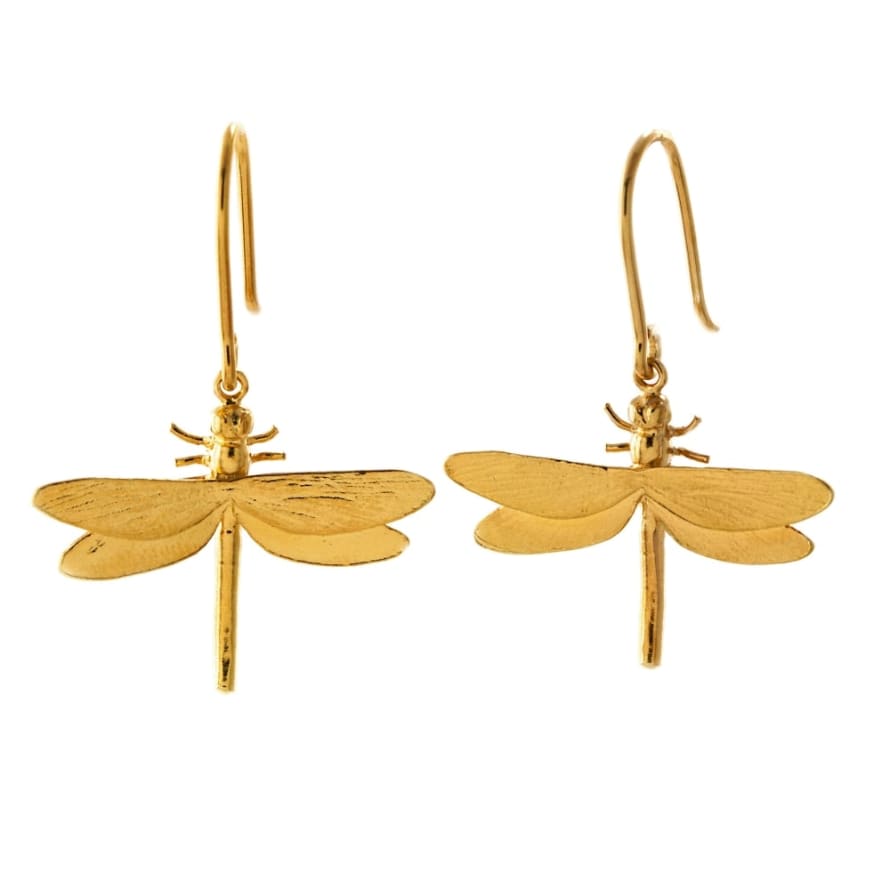 Alex Monroe Dragonfly Hook Earrings Gold