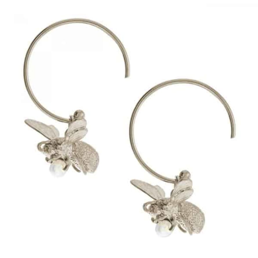 Alex Monroe Silver Bee Hoop earrings