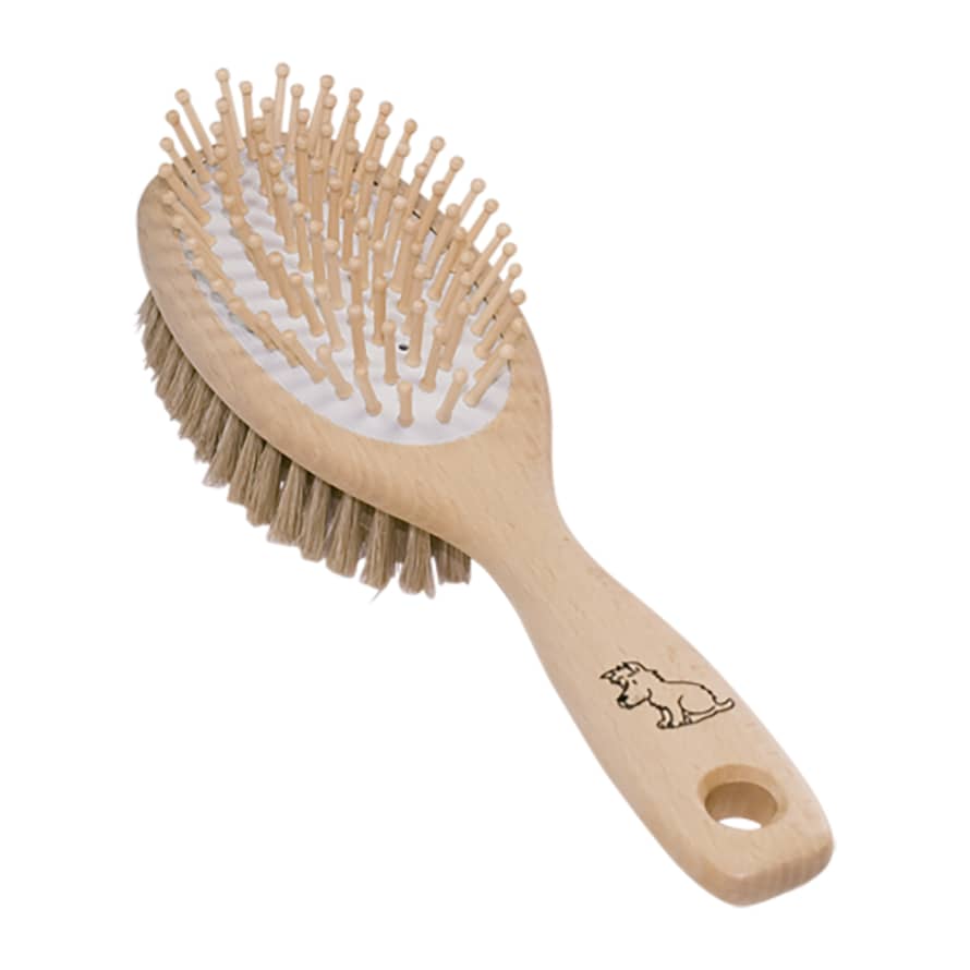 Redecker Wooden Dog Brush with Bristle and Wooden Pins