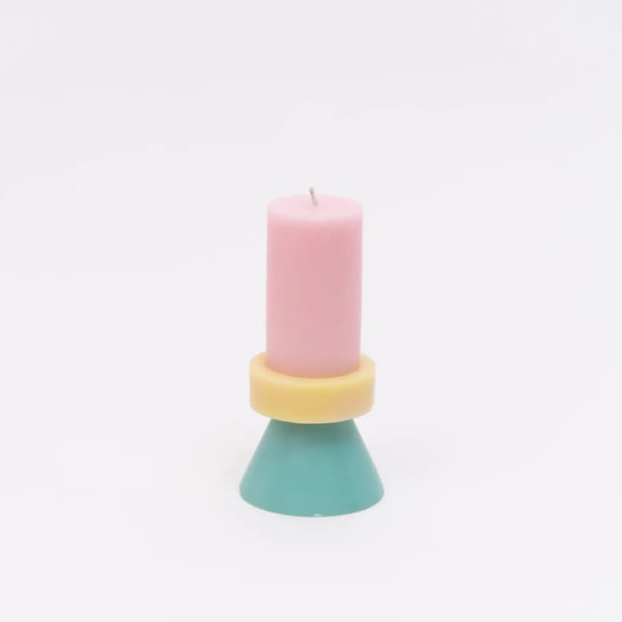 Yod & Co. Stack Candle - Floss Pink / Pale Yellow / Mint