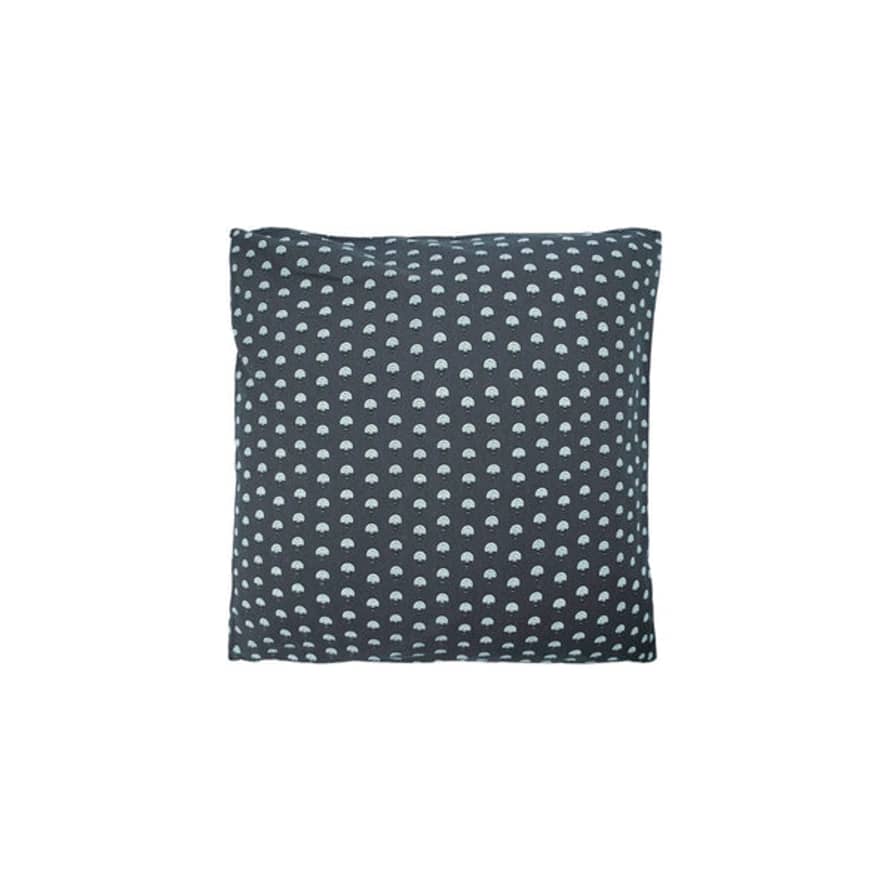 House Doctor 'nero' Charcoal Floral Print Cushion Cover, 50 X 50 Cm