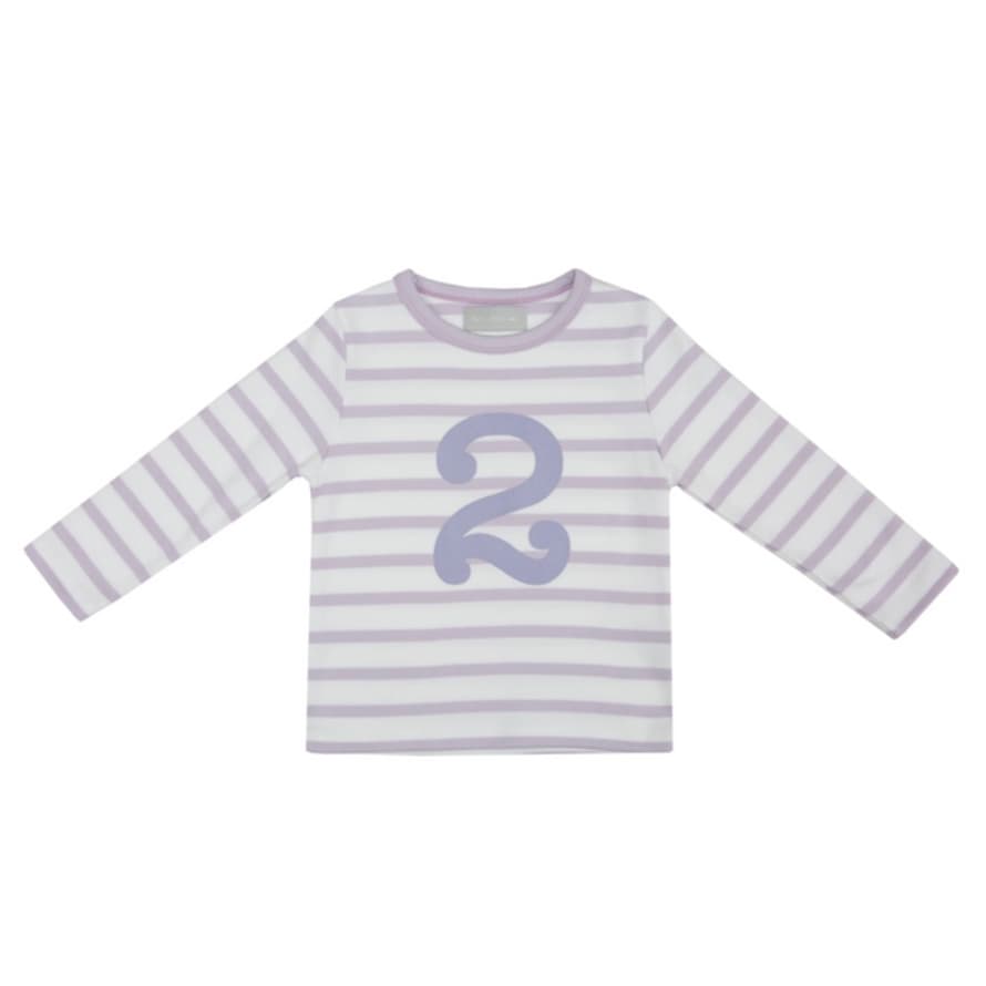 Bob and Blossom Parma Violet & White Breton Striped Number 2 T Shirt