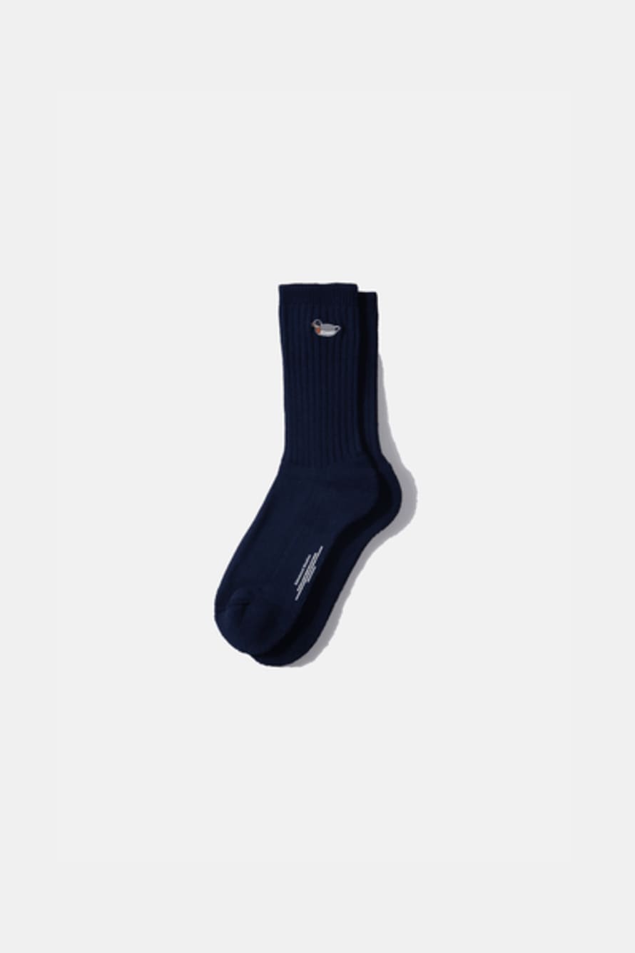 Edmmond Plain Navy Duck Socks