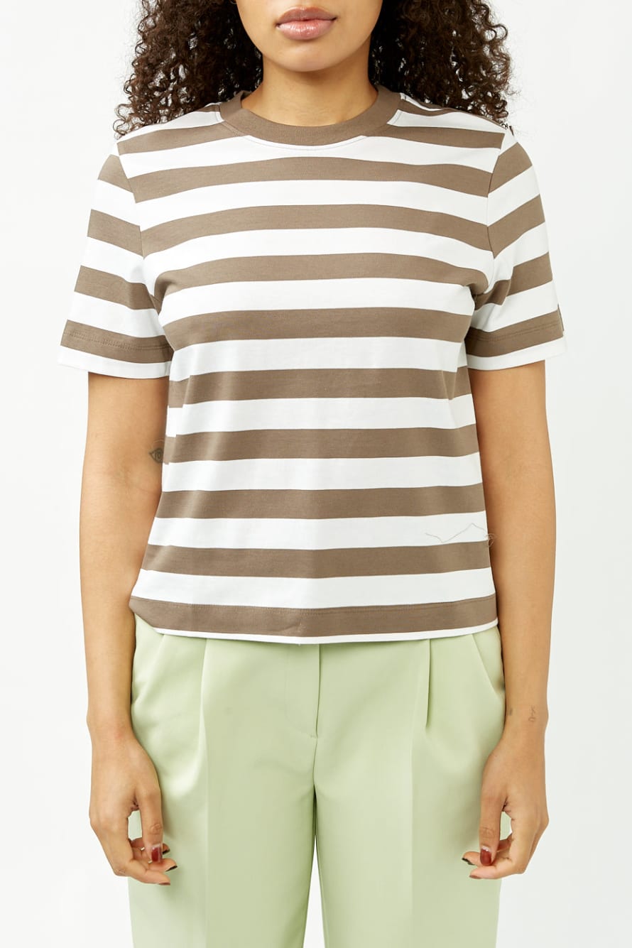 Selected Femme Morel Striped Boxy T-shirt