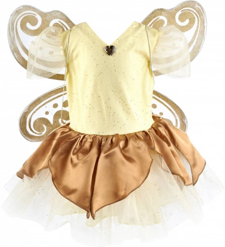 Kruselings Golden Fairy Costume with Yellow Wings