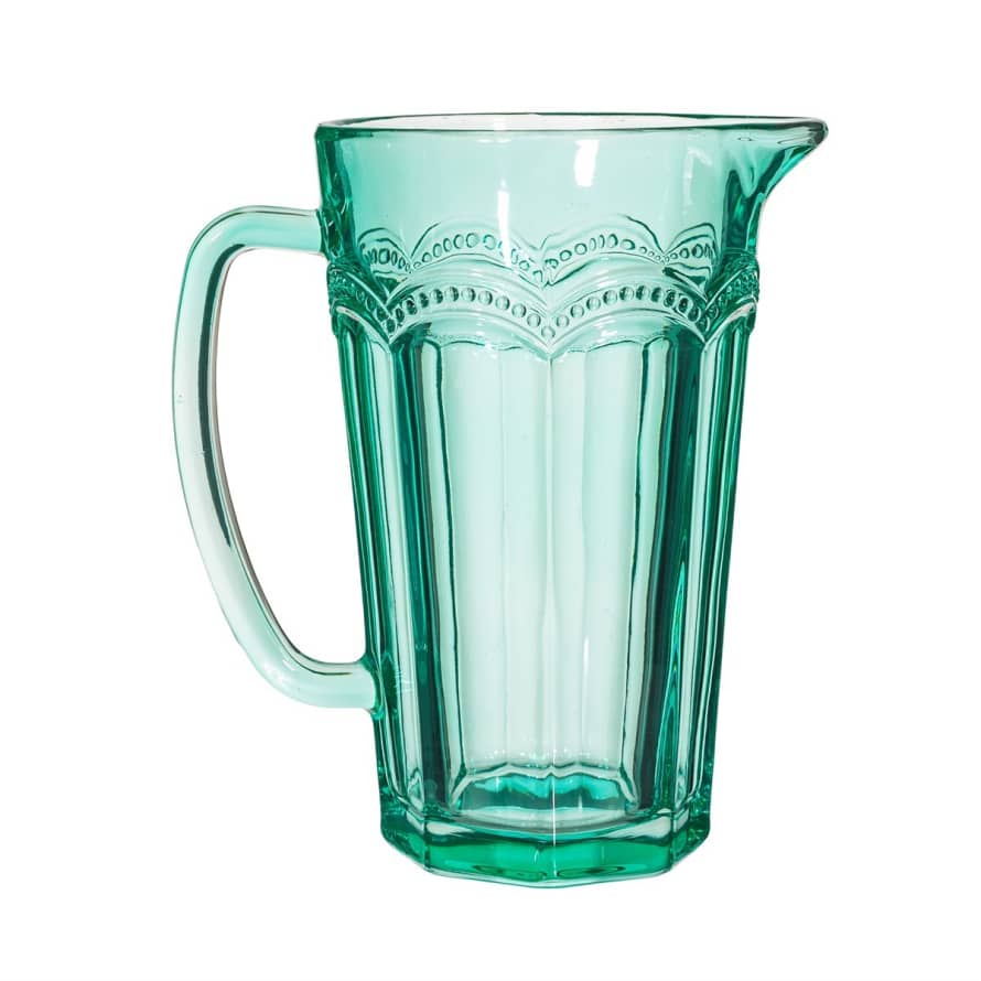 Sass & Belle  Clarisse Glass Jug Turquoise