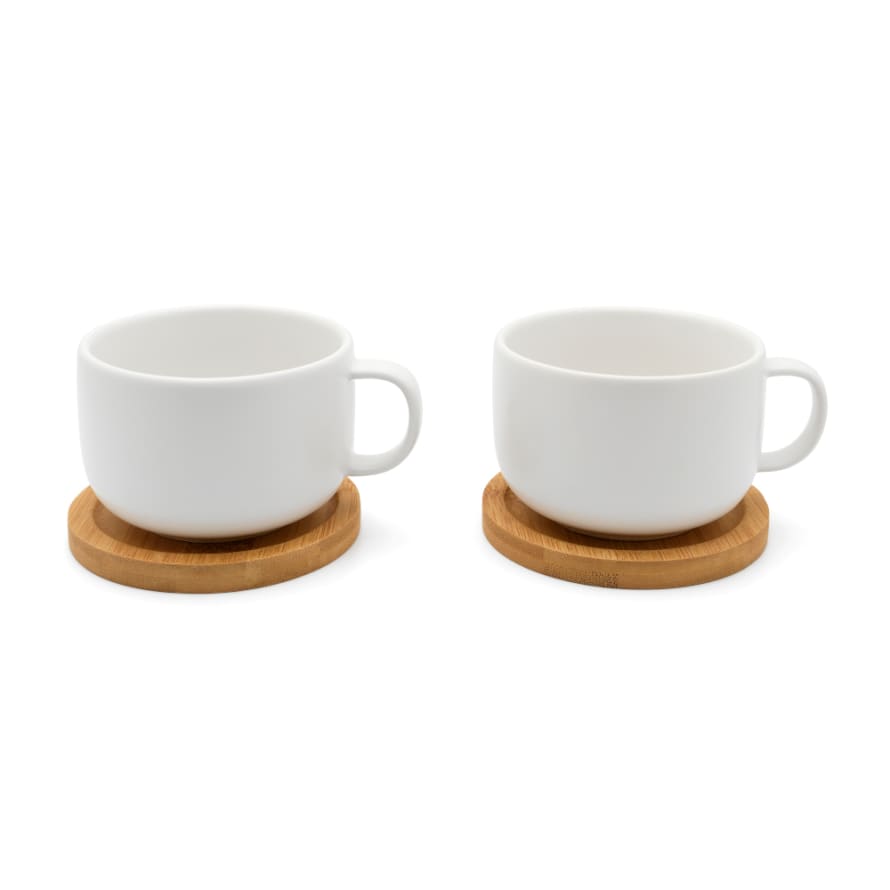 Bredemeijer Holland Bredemeijer Tea Cups Umea Design In Stoneware 250ml White Set Of 2